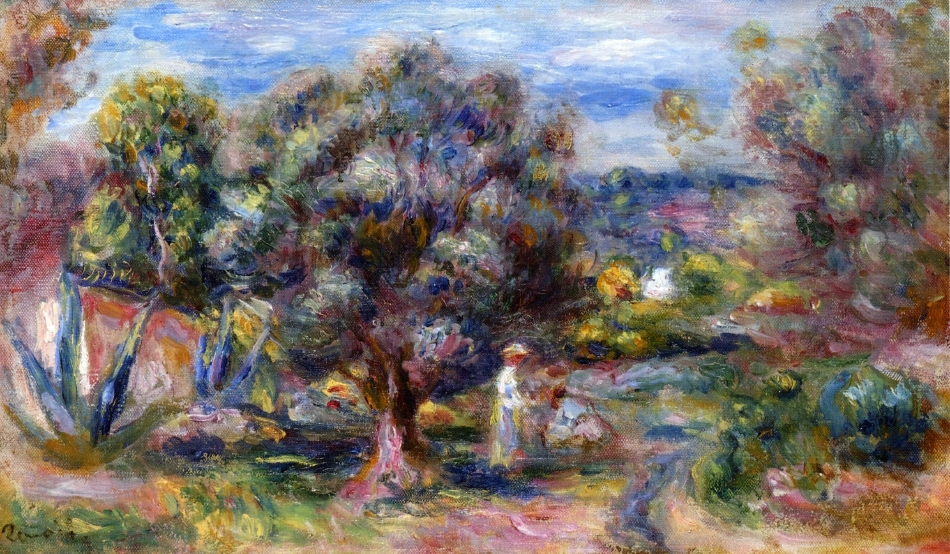 Aloe, Picking at Cagnes - Pierre-Auguste Renoir painting on canvas